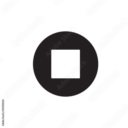 Stop music audio editable icon vector illustrator
