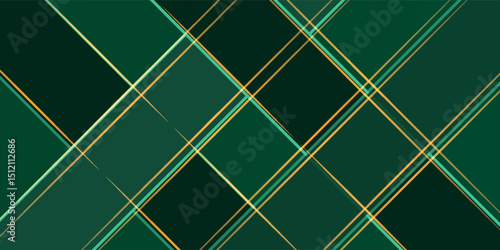 green abstract background design with elegant golden elements vector illustration