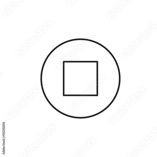 Stop music audio editable icon vector illustrator