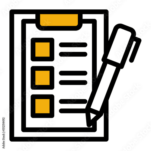 Checklist on clipboard (Color Lineal Style)