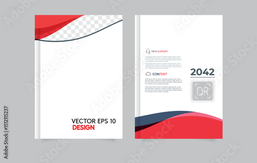 Book cover. Set Abstract red geometric modern annual report flyer Brochure leaflet the presentation cover, magazine advertising. cover with an abstract background. Design Ideal for business, marketing