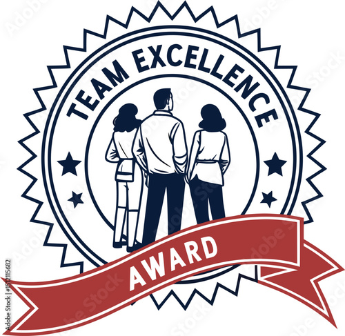 Team excellence award seal illustration