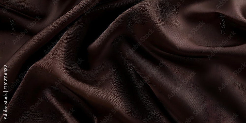 Obraz premiumBlack dark chocolate brown background. Silk satin fabric. Luxury elegant beauty premium rich. Shiny glitter shimmer silky. Drapery fold crease. Christmas birthday Valentine romance festival.