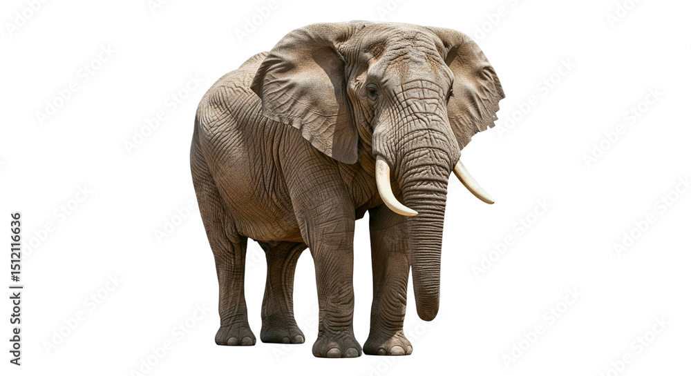 Fototapeta premium African elephant isolated on transparent background