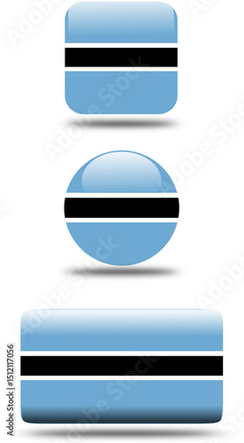 Free Download  set 3d look Flag of botswana. - GFXLoad