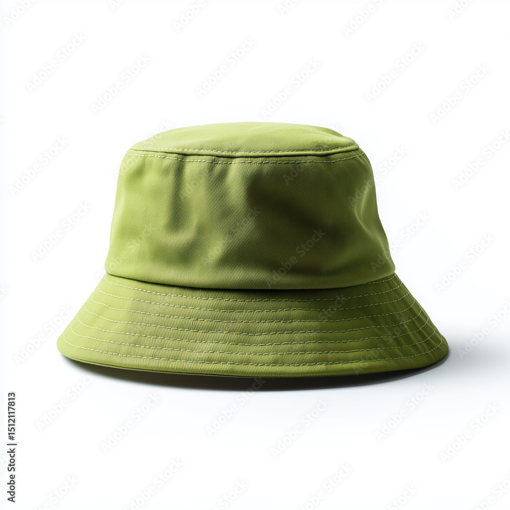 Fototapeta premium Lime Green Bucket Hat - Stylish and Comfortable , white background cut out PNG
