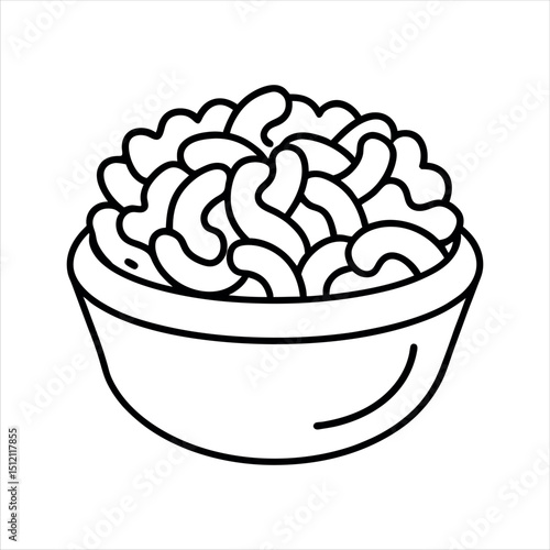 Macaroni and Cheese Line Art Drawing