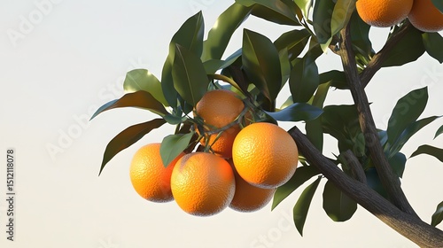 Tangelo tree with a bunch of growing mature Tangelo