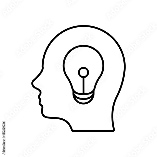 Creative thought bubble line vector icon