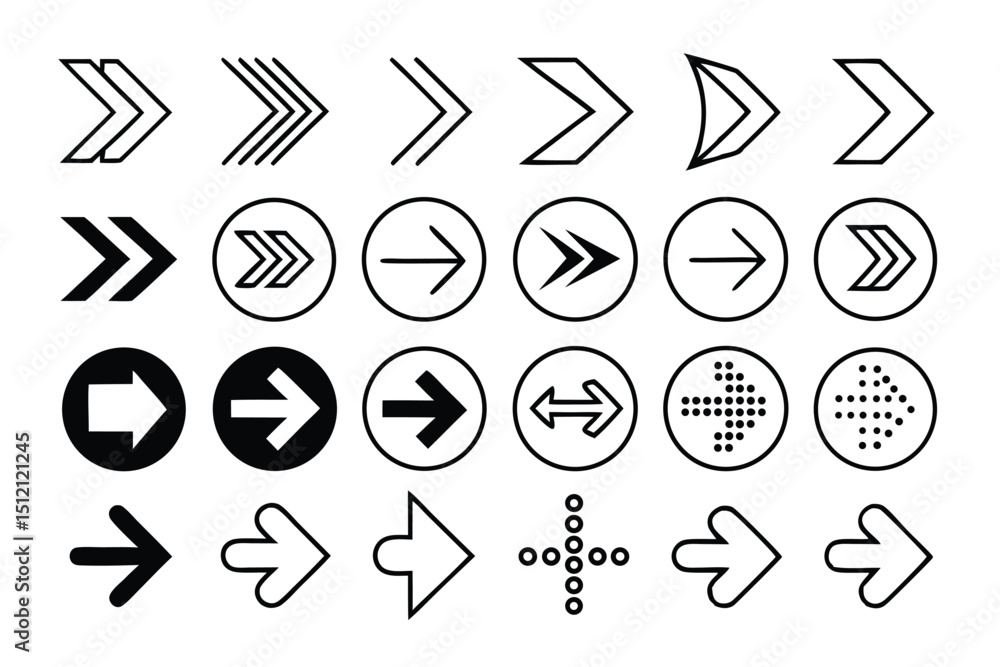 Modern Black Arrow Icons – Solid, Outlined, Pixel & Motion Styles Modern Black Arrow Icons – Solid, Outlined, Pixel & Motion Styles
