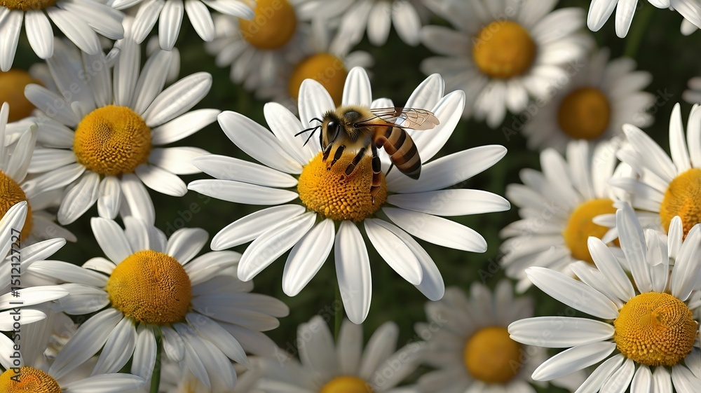 chamomile and bee chamomile and bee