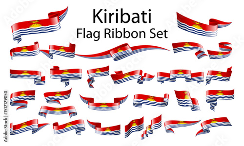Kiribati ribbon flag set
