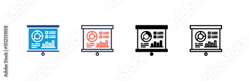 Data Visualization icon set multiple style collection