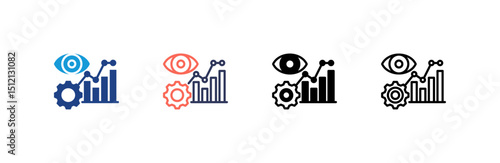 Vision icon set multiple style collection