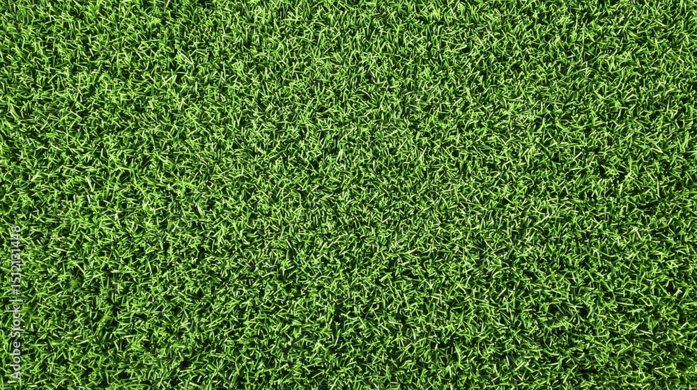 Obraz premium Vibrant green artificial turf outdoor sports field textured surface natural environment aerial view recreation concept