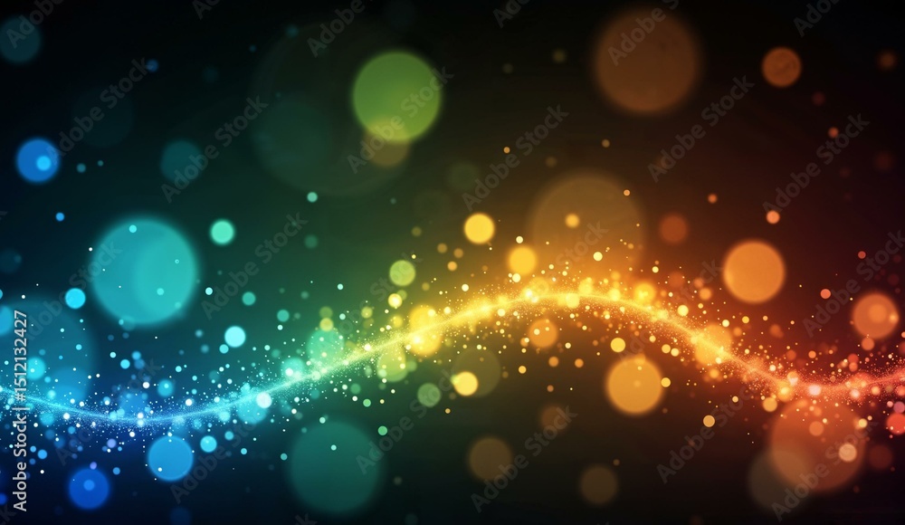 Fototapeta premium Spectral Light Trail with Bokeh Effects