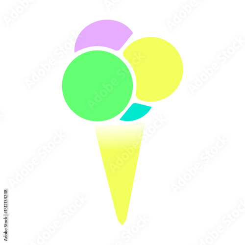 Colored ice cream. Bright colors. Vector drawing.