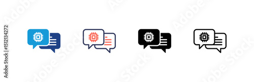 Chat icon set multiple style collection