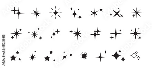 Bold Starburst and Glow Icon Set – Vector Sparkle Elements, Victor illustration eps 10