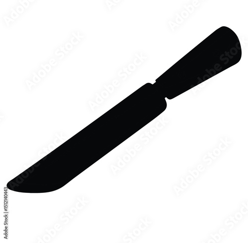 Cute cartoon hand drawn vector knife silhouette.