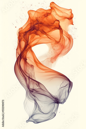 Abstract swirls of orange and purple smoke creating an artistic pattern.