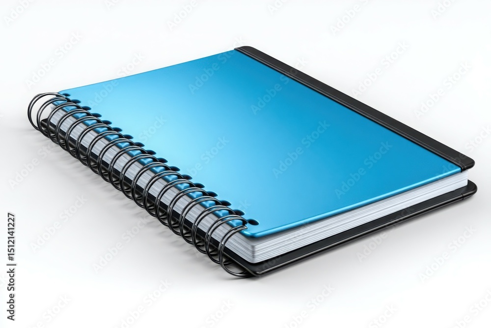 Blue spiral notebook isolated on white background for notes and writing Blue spiral notebook isolated on white background for notes and writing