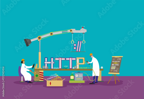 Website Development team or IT professionals working concept. 