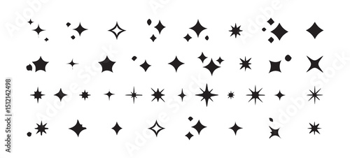 Bold Starburst and Glow Icon Set – Vector Sparkle Elements, Victor illustration eps 10