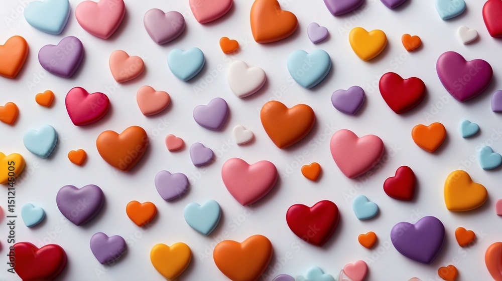 Colorful Heart Pattern A Romantic and Festive Background Colorful Heart Pattern A Romantic and Festive Background