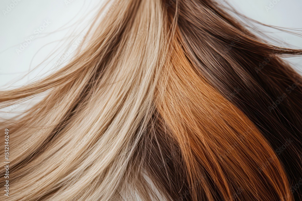Fototapeta premium Hair Strand Comparison: Healthy vs Damaged