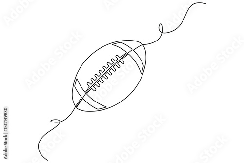 Single continuous line art football drawing of isolated outline Vector Illustration
