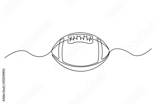 Single continuous line art football drawing of isolated outline Vector Illustration
