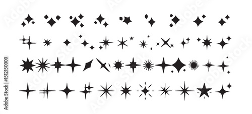 Quadro su tela Sparkling Icons with Square Accents – Abstract Light and Shine Elements, Victor illustration eps 10
