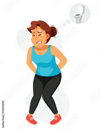 Illustration of Woman with Urgent Bowel Movement Need