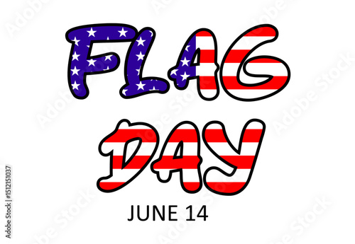 flag day june 14, text effect with flag style