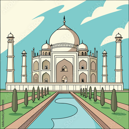 taj mahal vector illustration