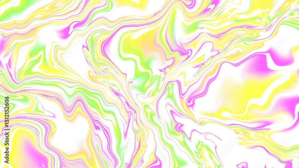 Obraz premium Vivid pastel marble art with bright yellow, green, and pink swirls. A soft and dreamy abstract background perfect for modern visuals.