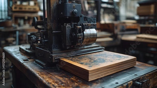 Historic Mechanical Book Press: Elegant Combination of Antique Design and Modern Precision in Traditional Bookmaking