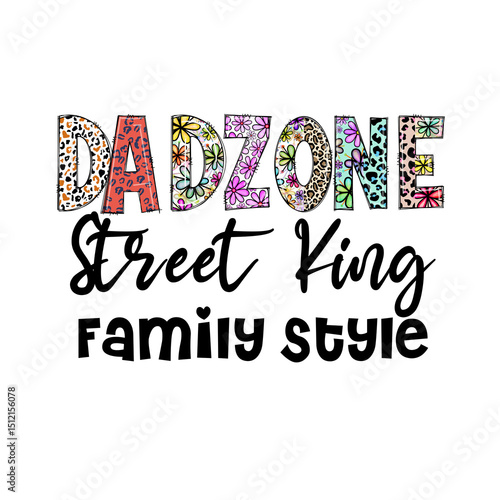 Dad Zone Street King Family Style Graphic Design - Leopard Floral Print