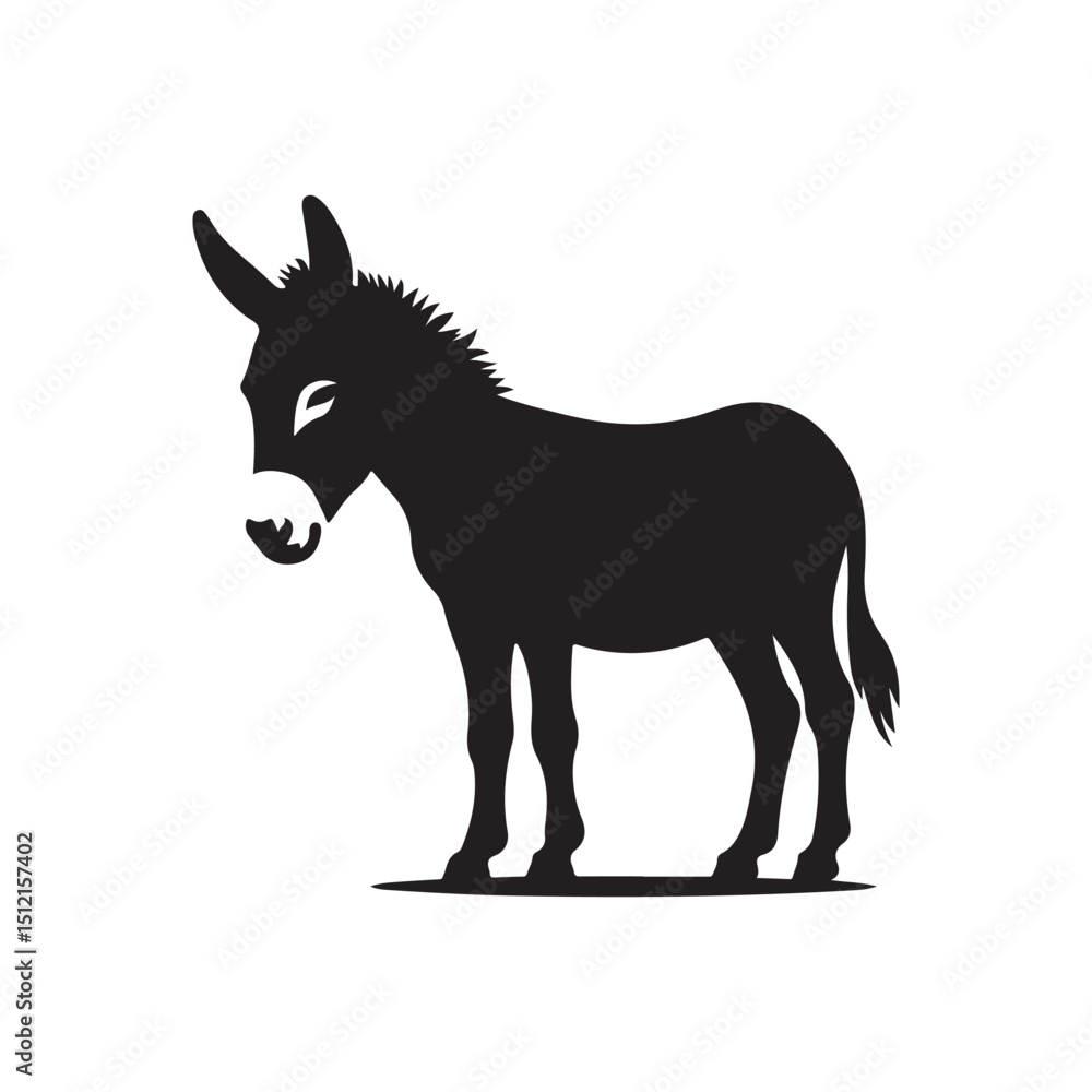 Fototapeta premium donkey vector silhouette clip art logo design illustration
