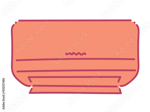 室内用のシンプルでゆるいエアコンイラスト