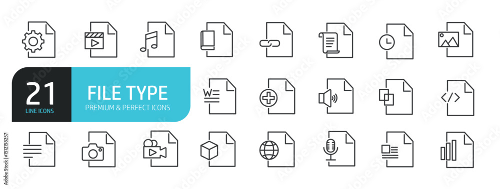 Set of line icons related to document, file, paper. Editable stroke. Outline icons collection. Vector illustration stock illustration Set of line icons related to document, file, paper. Editable stroke. Outline icons collection. Vector illustration stock illustration