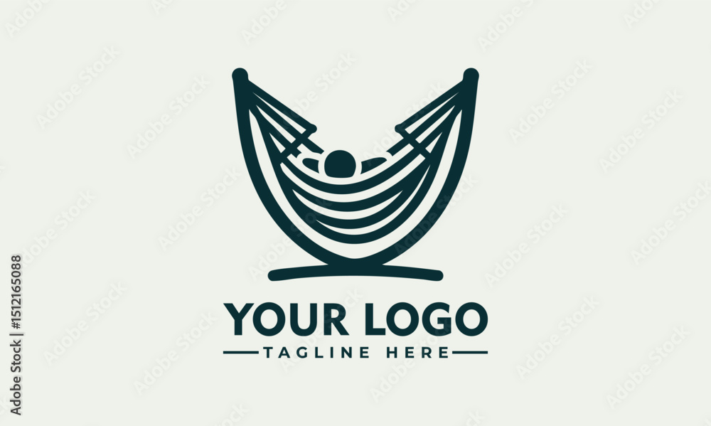 Traditional fabric hammock suspended by rope loops drawn in minimalistic hand-drawn style. Relaxation concept
Traditional fabric hammock suspended by rope loops drawn in minimalistic hand-drawn style. Relaxation concept