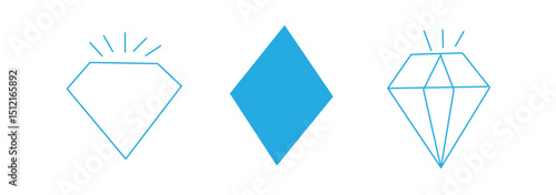 Diamond icon symbol set simple design