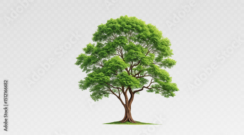 Realistic tree, palm, bush on transparent background. Greenery for landscape or architectural design, botanical elements for garden or forest, vector png.