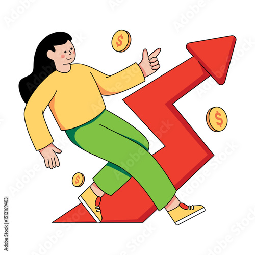 Modern design illustration of profit growth 