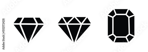 Diamond icon symbol set simple design