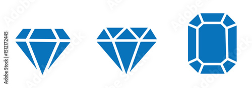 Diamond icon symbol set simple design