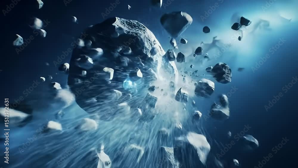 Asteroids collide violently in deep space