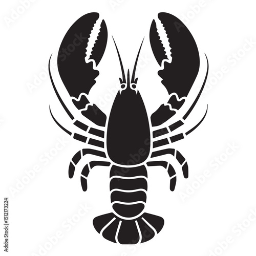 Isolated vector illustration of a red lobster, a crustacean seafood animal with claws, similar to a crayfish